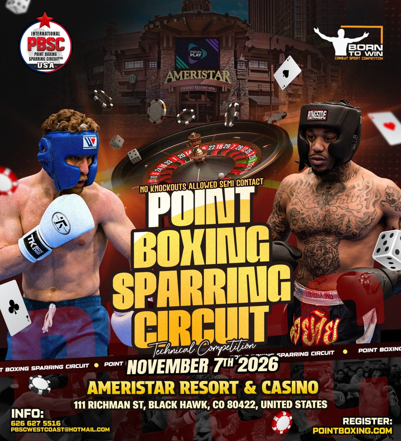 Event poster: PBSC Point Boxing Sparring Circuit – Black Hawk, CO