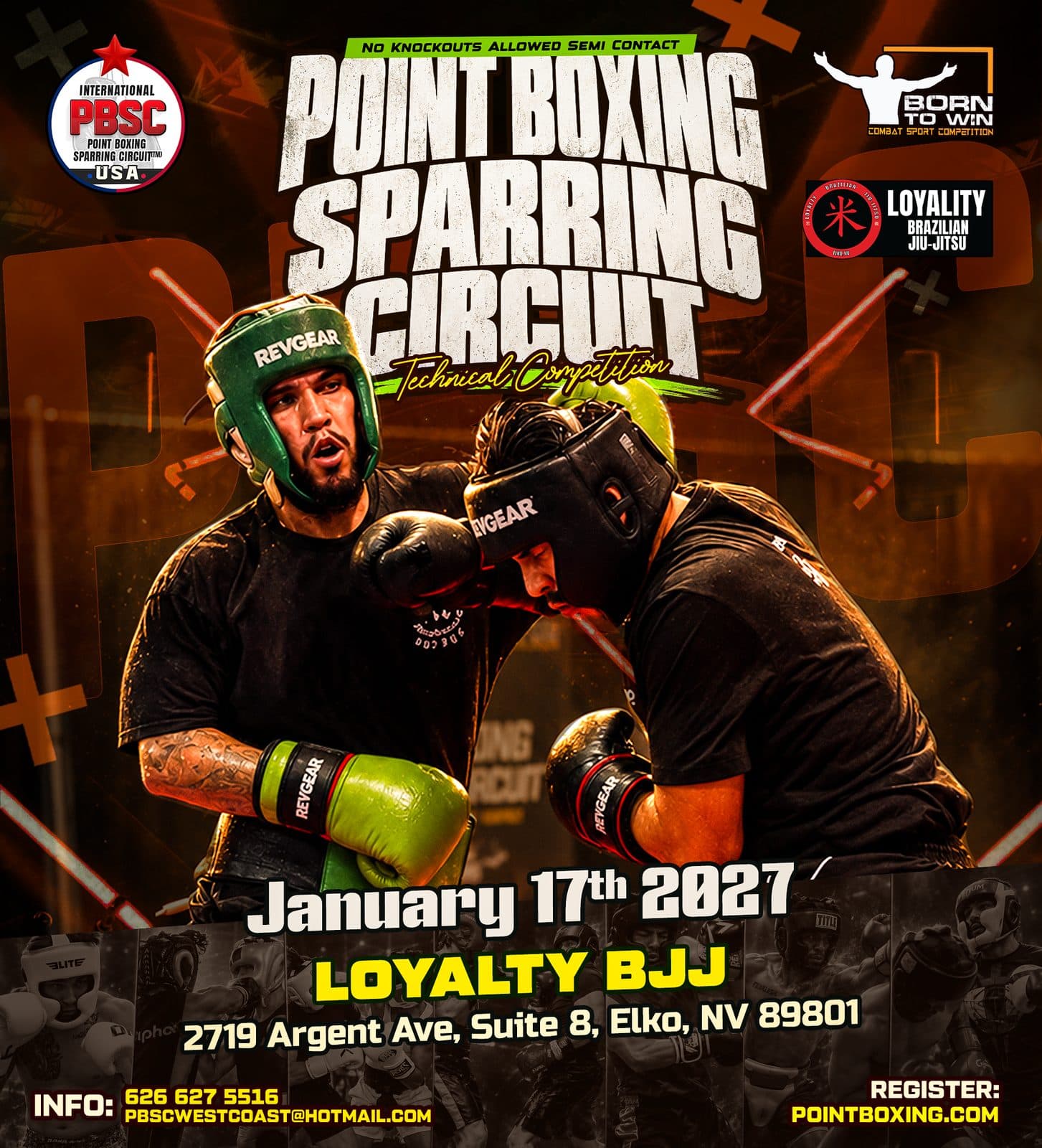 Event poster: PBSC Point Boxing Sparring Circuit – Elko, NV